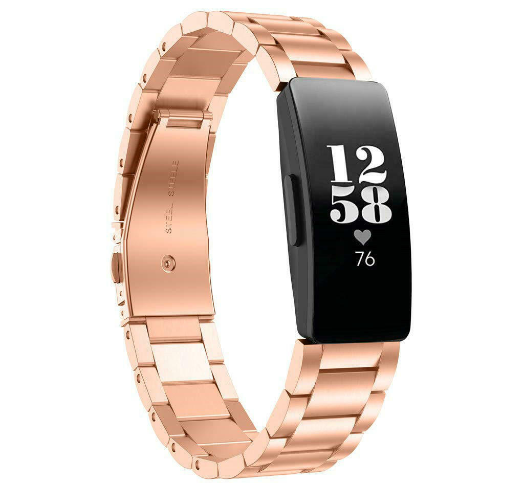 Rose Gold Stainless Steel Strap for Fitbit Inspire 2 – FitStrapsUK