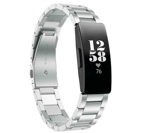 Silver Stainless Steel Strap for Fitbit Inspire 2