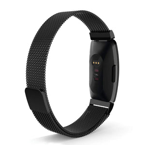 Black Metal Watch Strap for Fitbit Inspire HR