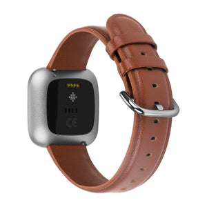 Brown Leather Strap for Fitbit Versa 4
