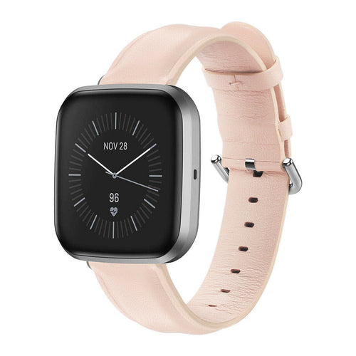 Light Pink Leather Strap for Fitbit Versa 4