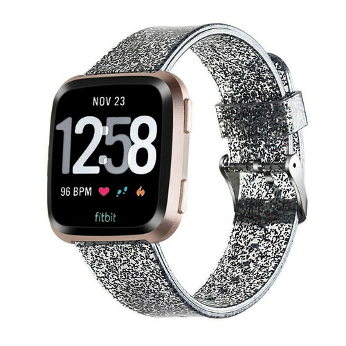 Black Glitter Strap for Fitbit Versa Lite