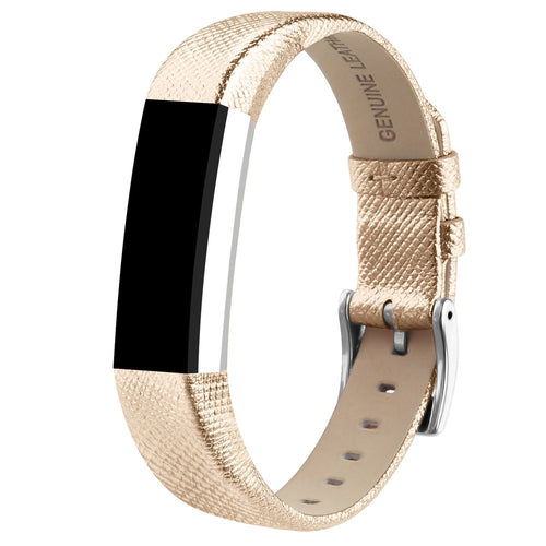 Gold Leather Strap for Fitbit Alta