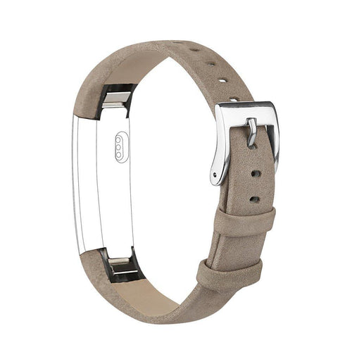 Matte Grey Leather Strap for Fitbit Alta