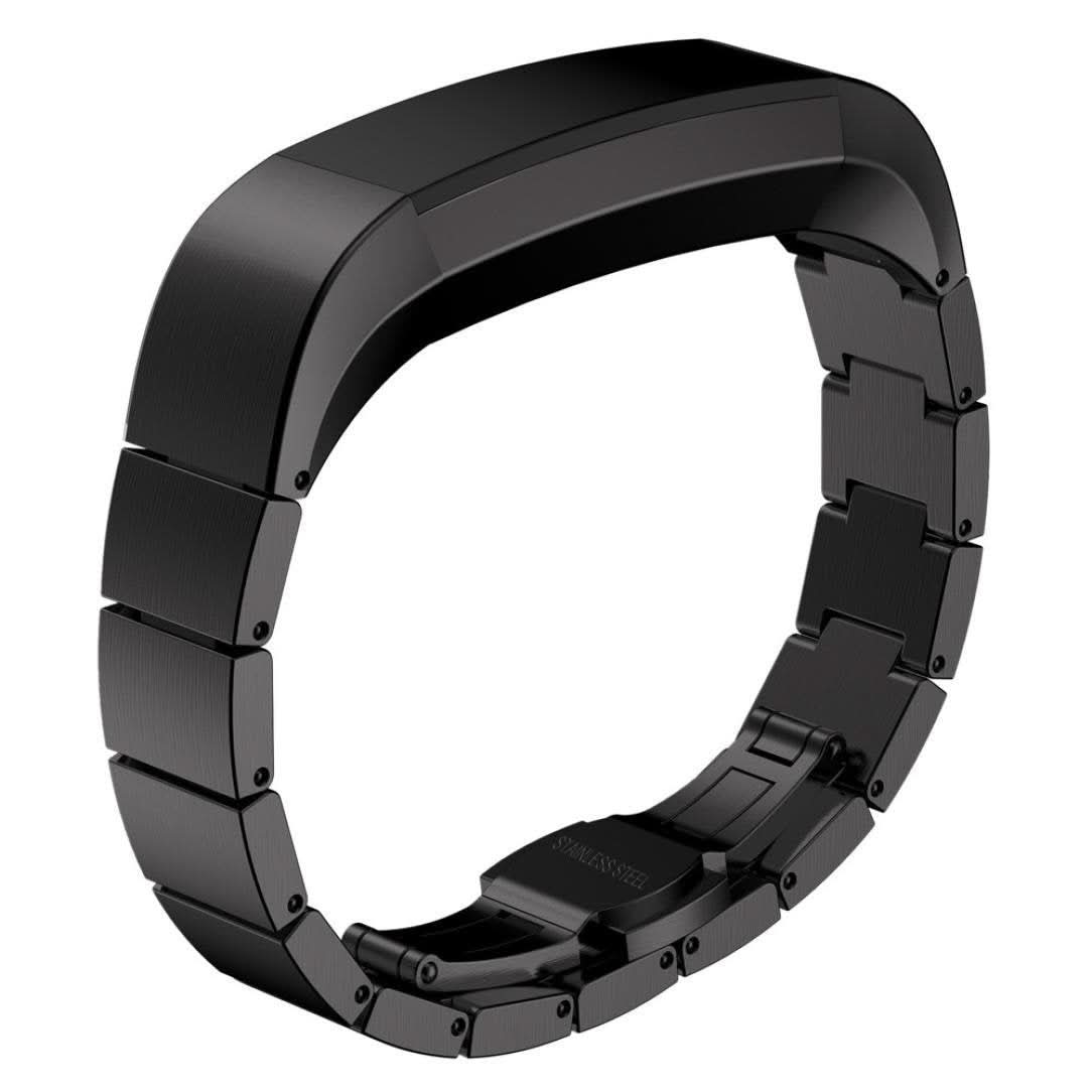 Black Stainless Steel Strap for Fitbit Alta HRÂ 