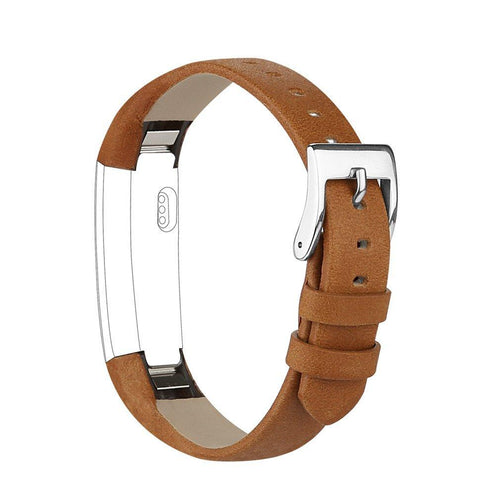 Matte Brown Leather Strap for Fitbit Alta HR