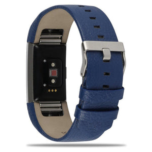 Blue Leather Strap for Fitbit Charge 2
