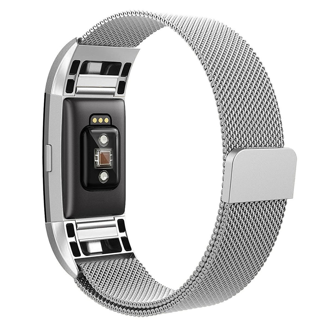 Silver Metal Strap for Fitbit Charge 2