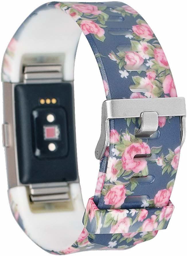 Red Rose Pattern Strap for Fitbit Charge 2