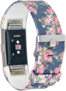 Red Rose Pattern Strap for Fitbit Charge 2