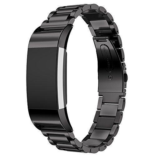 Black Stainless Steel Strap for Fitbit Charge 2