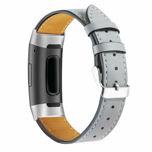 Grey Leather Strap for Fitbit Charge 3