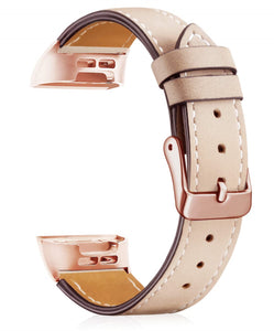 Rose Gold Leather Strap for Fitbit Charge 3