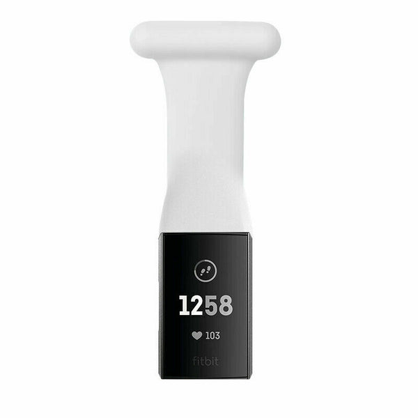 White Nurses Fob Strap for Fitbit Charge 3 FitStrapsUK