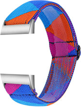 Purple/Blue/Orange Nylon Elastic Band for Fitbit Charge 3