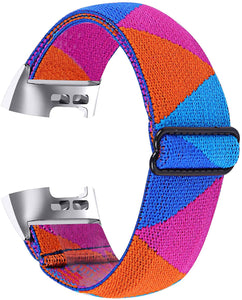 Purple/Blue/Orange Nylon Elastic Strap for Fitbit Charge 3