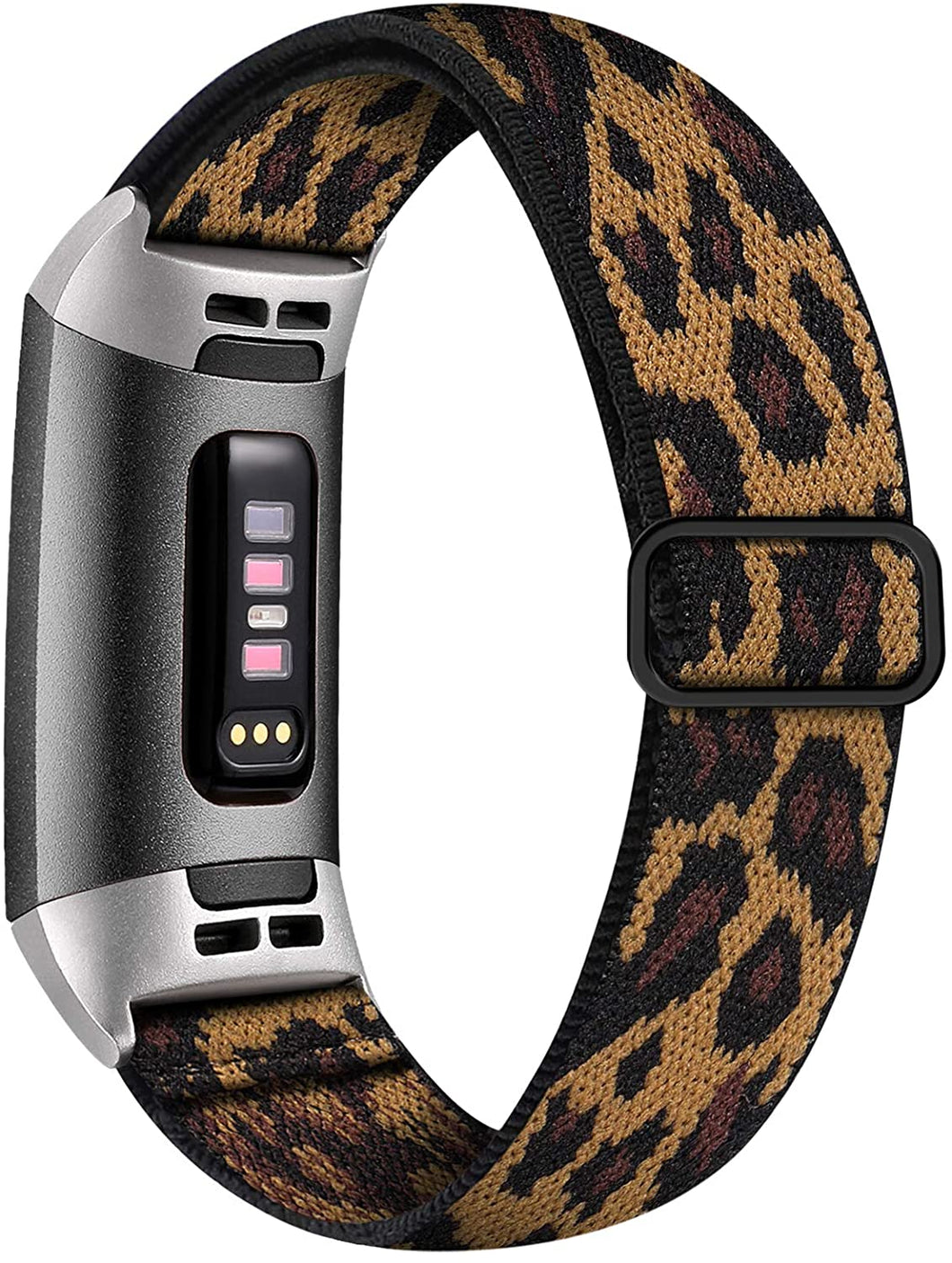 Leopard Print Nylon Elastic Strap for Fitbit Charge 3
