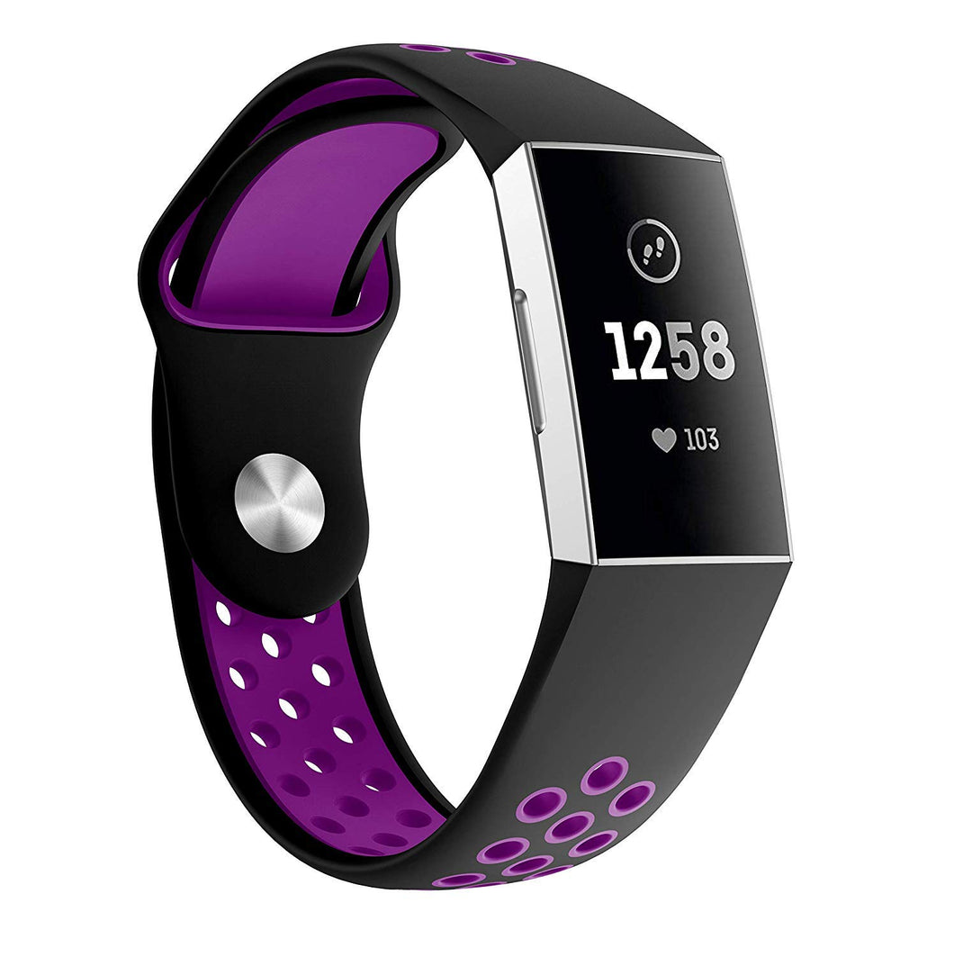 Black/Purple Strap for Fitbit Charge 3