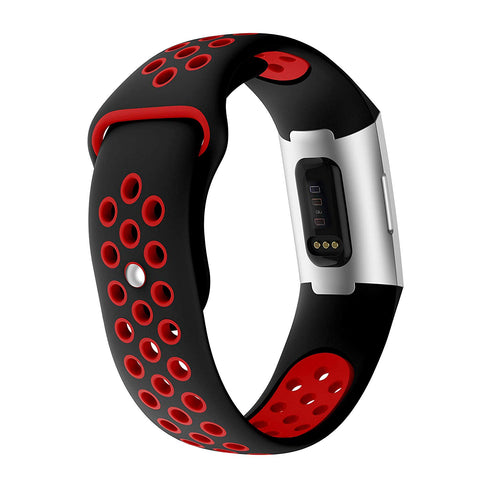 Black/Red Strap for Fitbit Charge 3