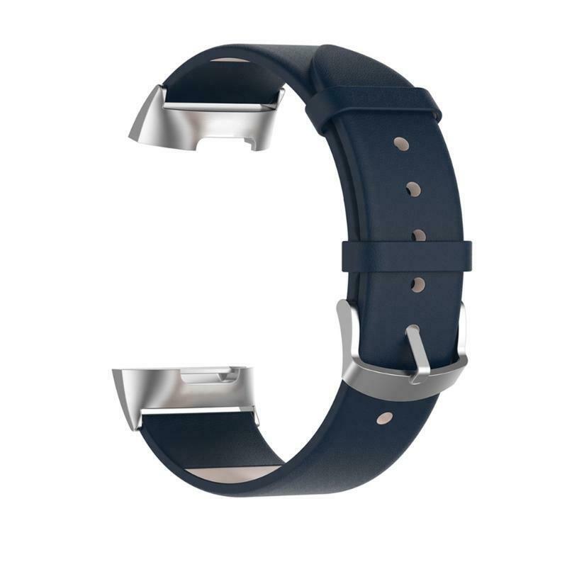 Blue Leather Strap for Fitbit Charge 4 FitStrapsUK