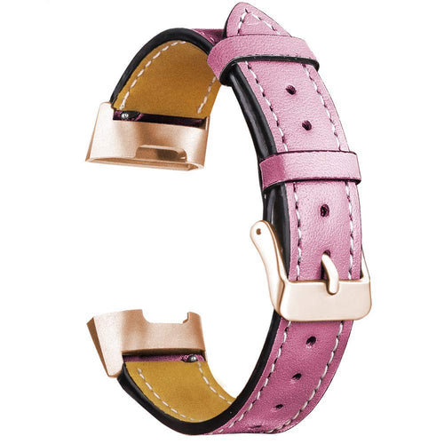 Pink Leather Strap for Fitbit Charge 4
