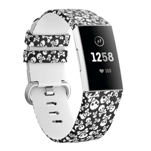 Punk Print Pattern Strap for Fitbit Charge 4