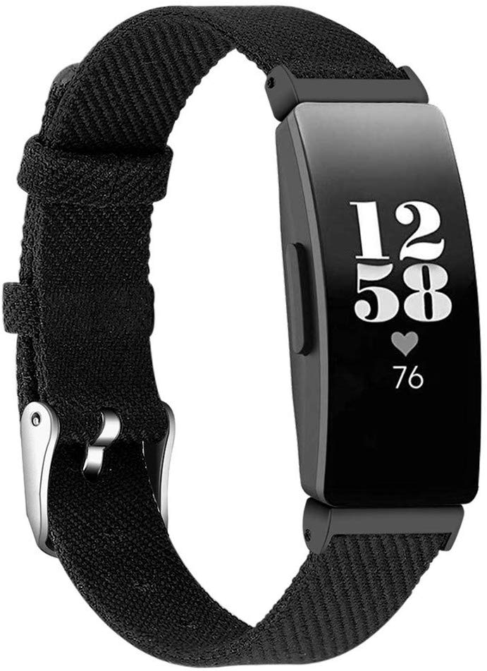 Black Nylon Strap for Fitbit Inspire HR