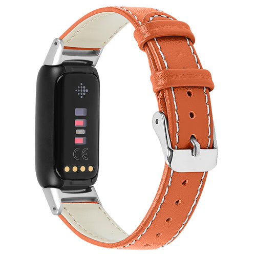 Orange Leather Strap for Fitbit Luxe