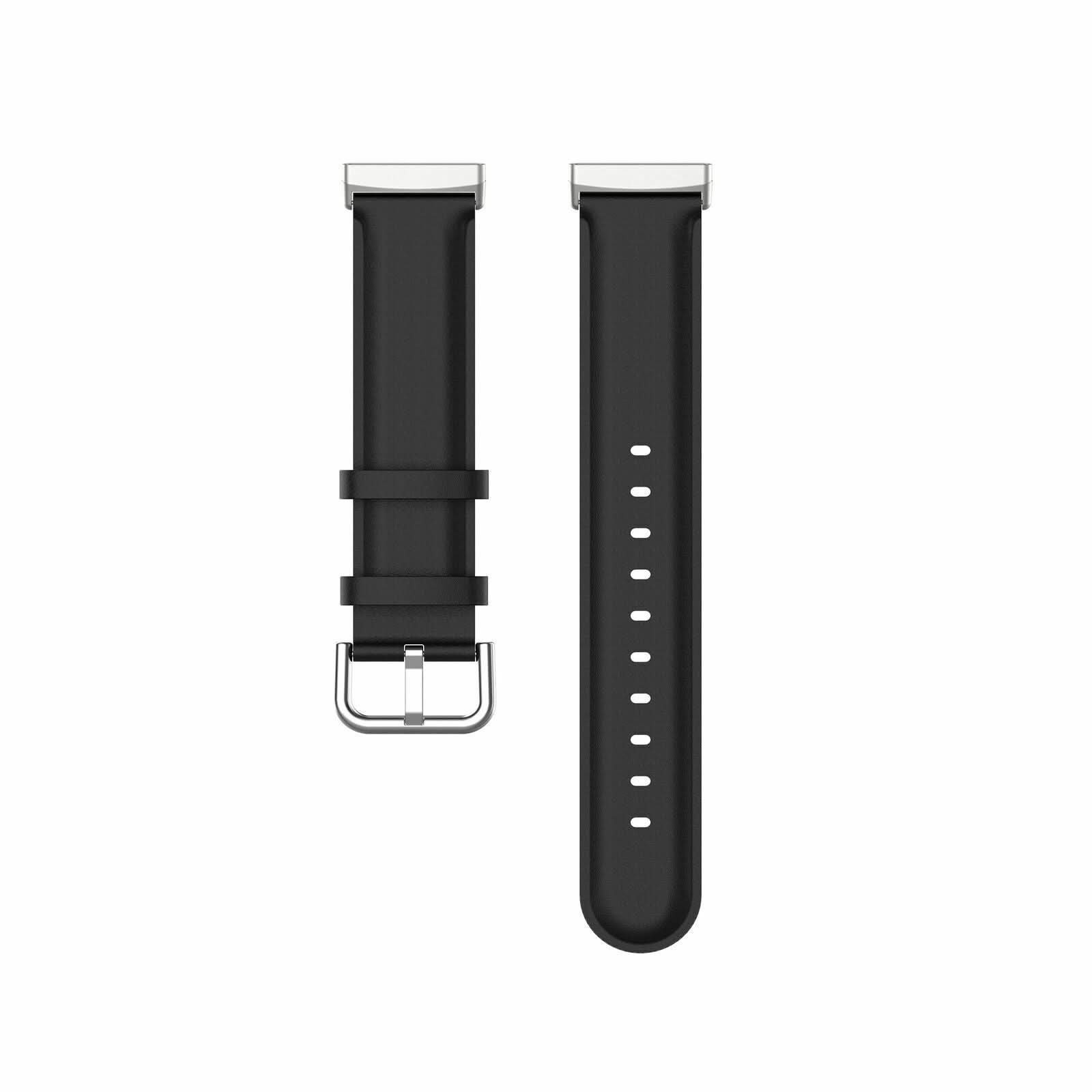 Black Leather Band for Fitbit Sense