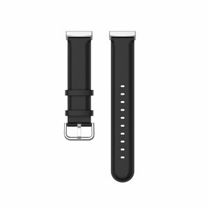 Black Leather Band for Fitbit Sense