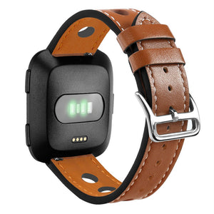 Brown Leather Band for Fitbit Versa