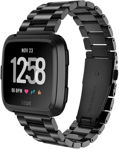 Black Stainless Steel Strap for Fitbit Versa
