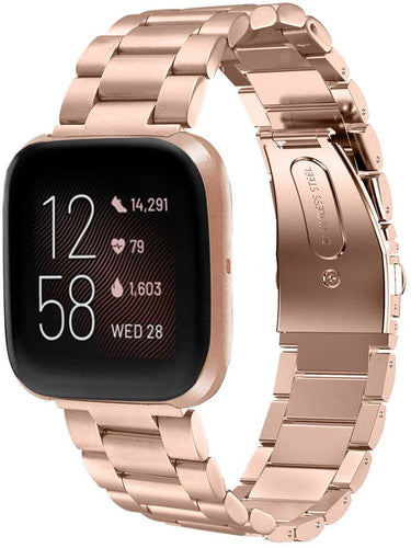 Rose Gold Stainless Steel Strap for Fitbit Versa