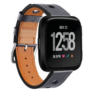 Grey Leather Strap for Fitbit Versa 2