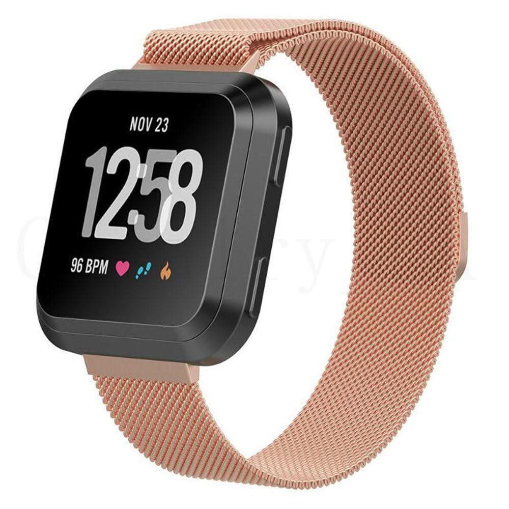 Rose Gold Metal Fitbit Versa Strap - Main Image