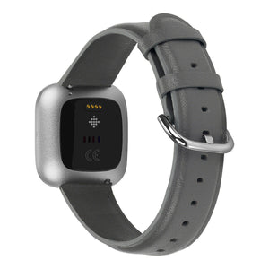 Grey Leather Band for Fitbit Versa 3