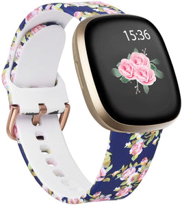 Red Rose Pattern Strap for Fitbit Versa 3