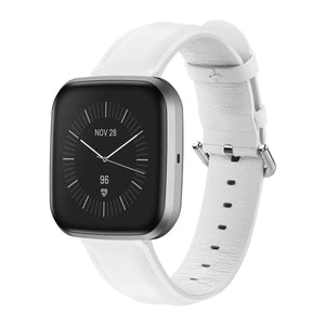 White Leather Strap for Fitbit Versa 4