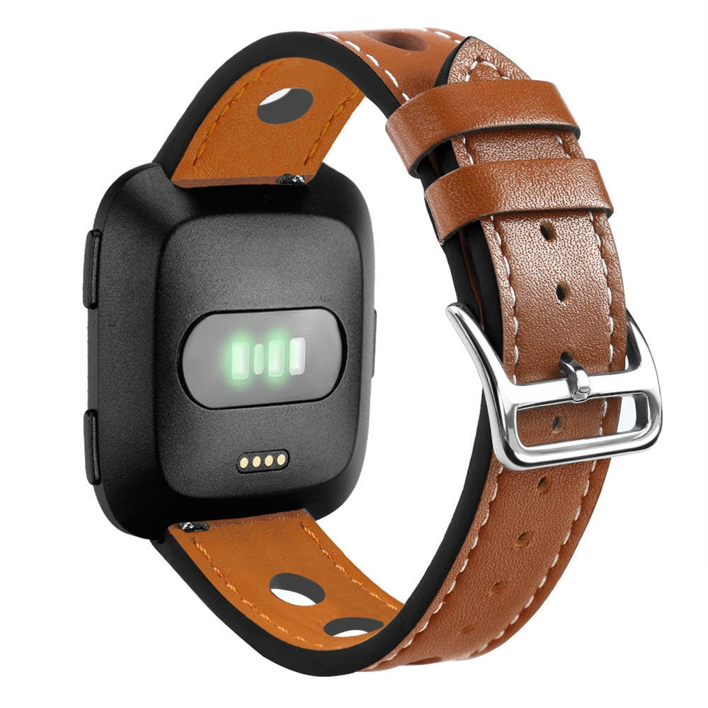 Brown Leather Strap for Fitbit Versa Lite