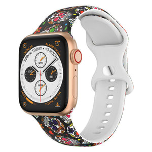 Colourful Skulls Pattern Apple Watch Strap