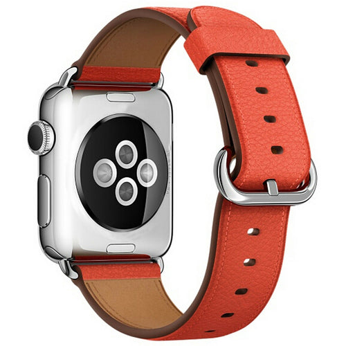 Red Leather Apple Watch Strap