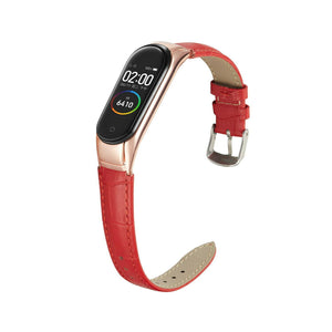 Red Leather Strap for Xiaomi Mi Band 3/4
