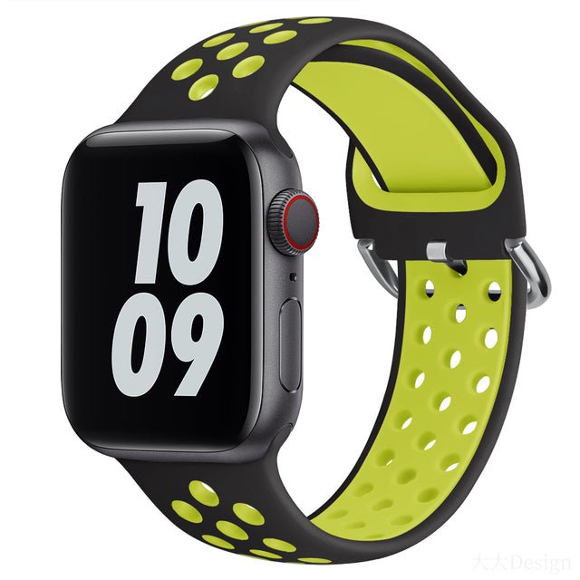 Black/Yellow Apple Watch Sport Band