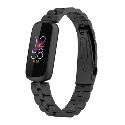 Black Stainless Steel Strap for Fitbit Luxe