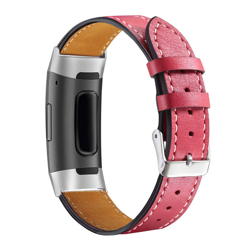 Red Leather Strap for Fitbit Charge 5