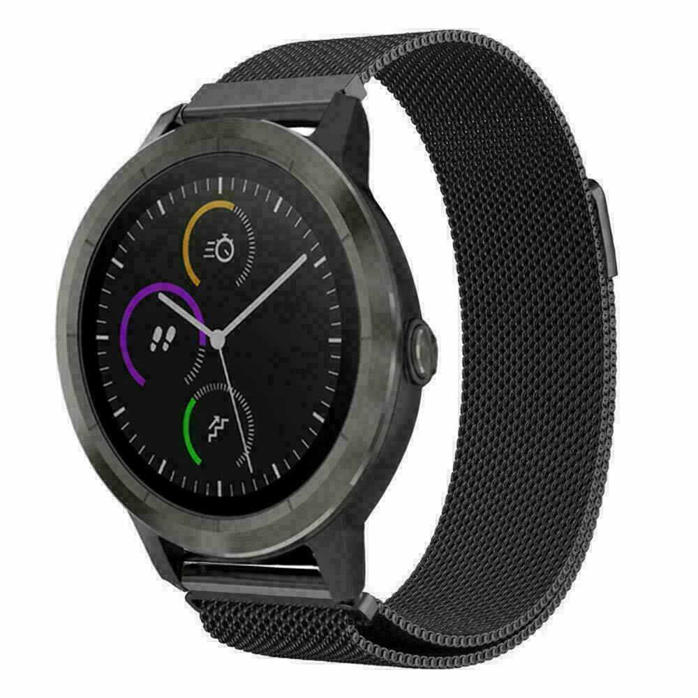 Black Metal Garmin Vivoactive 3 Strap